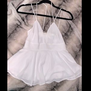 Express: white strappy blouse XS
